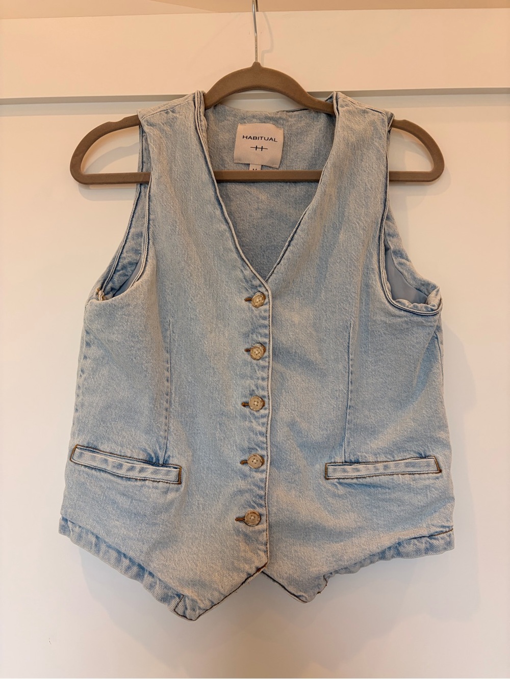Habitual Light Blue Denim Button-Front Vest